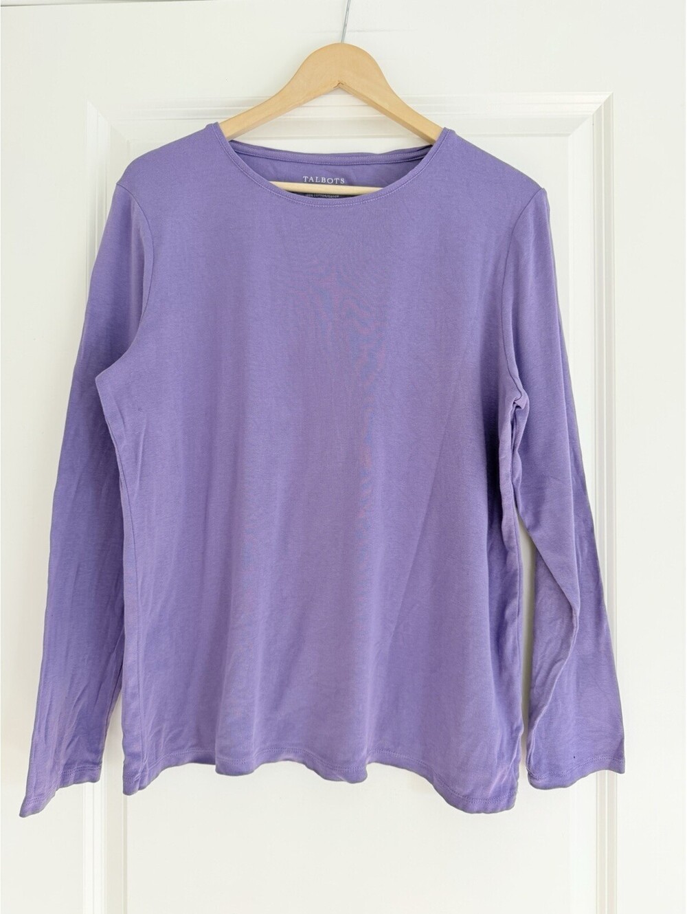 Talbots Women’s Long Sleeve Cotton T-Shirt Purple Size XL Classic Preppy Casual